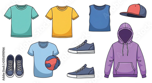 Casual clothing and sportswear accessories.