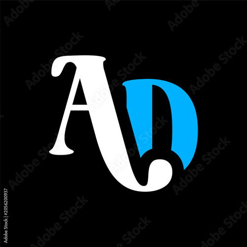 AD, ad abstract letters logo Monogram Template