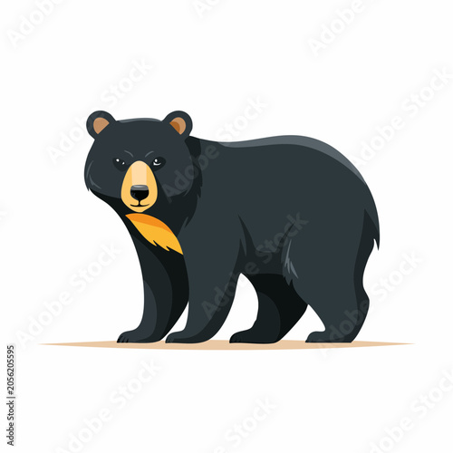 Stylized Illustration of a Black Bear