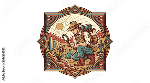 Fotografie Man wearing cowboy hat sitting outdoors.