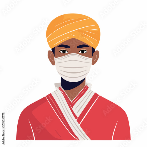 Man in Turban and Face Mask