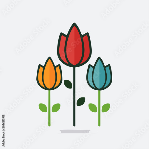 Stylized Tulips Illustration