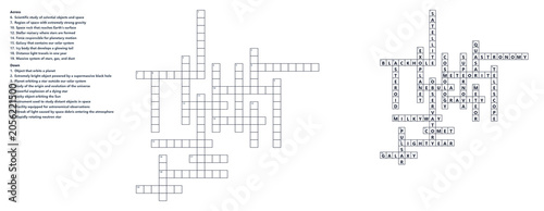Fotografía Astronomy Crossword Advanced Educational Worksheet