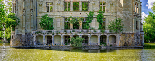 Foto Chateau de la Mothe Chandeniers abandoned castle ruins with overgrowth