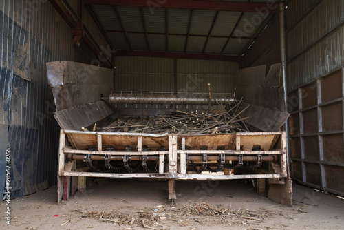 The sawdust processing production line is located in a board manufacturing factory, Luannan County, Hebei Province, China