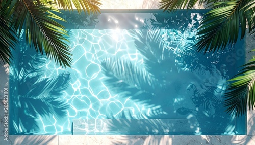 swimming pool with palm trees