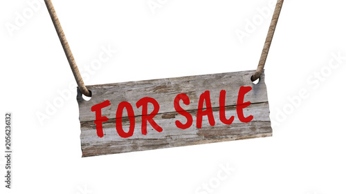 Rustic hanging wooden sign with 