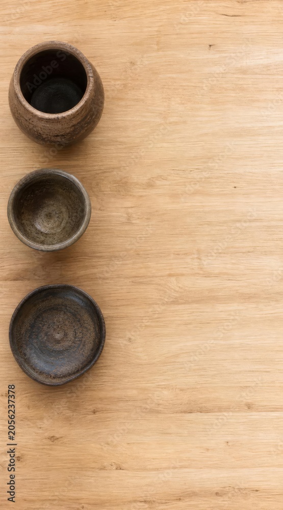 Fototapeta premium Apothecary store layout with pottery containers