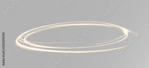 Fotografie Bright glowing light arc smooth curved streak elegant motion wave golden abstrac