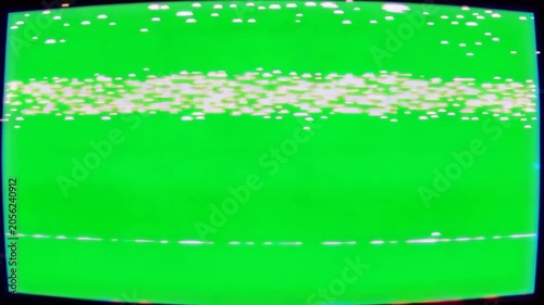 White Static Noise Band Green Screen Overlay