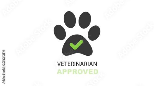 Veterinary icon with little paw and cross.