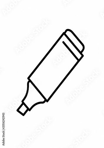 Marker Pen Line Icon On White Background Simple Illustration