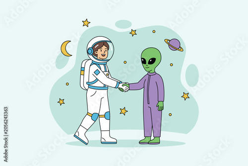 Human Alien Contact Handshake