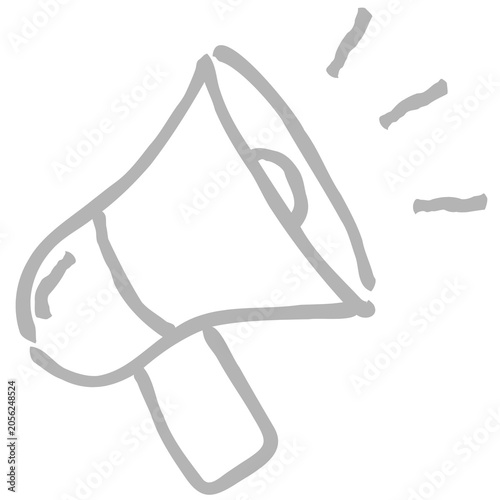 Obraz na plátně Megaphone line art icon vector illustration.