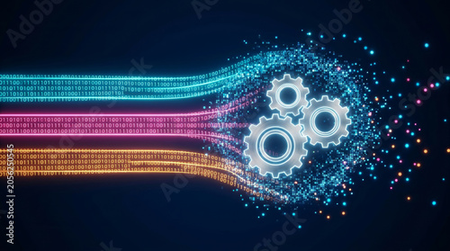 Ai workflow agent agentic gear data automation shimmer gear data flow ai workflow. intelligence solution management. future innovation system, assistant network process, automation technology