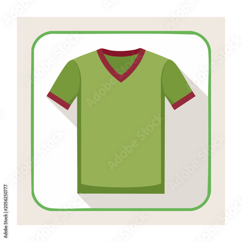 Green T-shirt with red heart logo