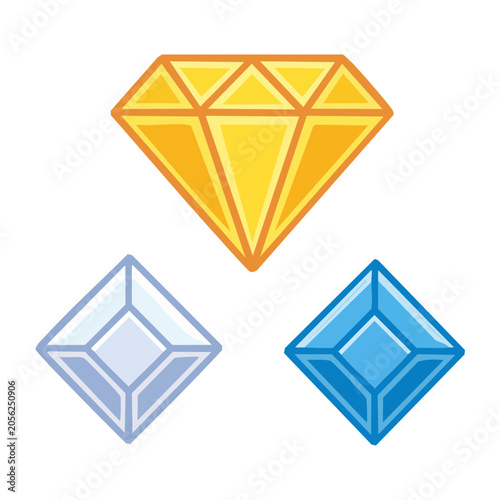 Yellow and blue diamond geometric vector shapes