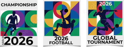 Canvastavla Vibrant posters for 2026 football championship and global tournament