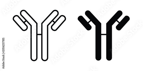 Foto Antibody icon black, Stroke line and clipart style bundle