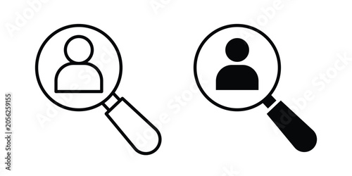 Obraz na plátně Hiring icon black, Stroke line and clipart style bundle