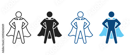 Superhero icon set, hero cape icon sign, vector illustration .  Adobe Illustrator Artwork