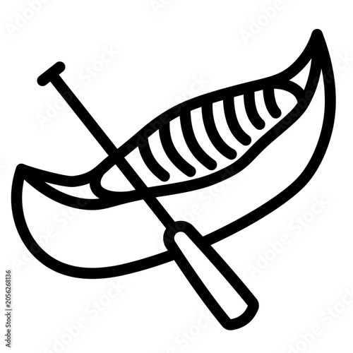 Canoe with Paddle Icon