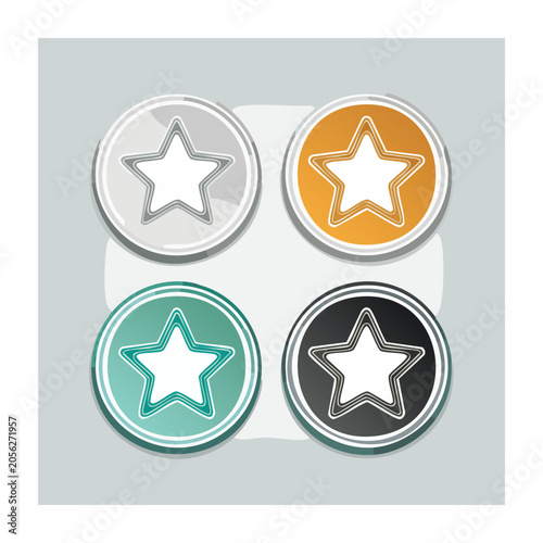 Flat design light bulb icons in four colors