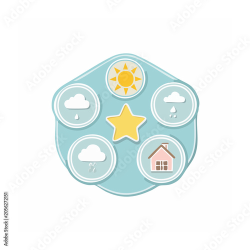 Home energy efficiency flat vector icons