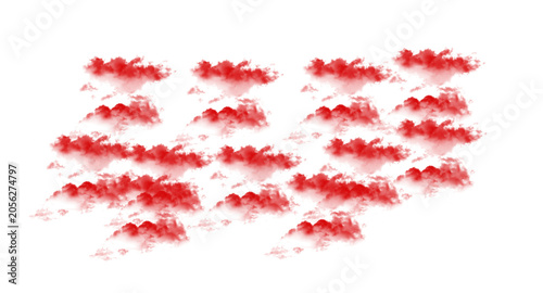 Картината върху платно Red clustered heart icons with love theme design isolated on transparent backgro
