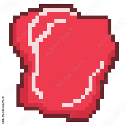 Meat block pixel art steak raw beef