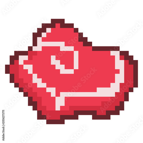 Meat pixel art steak raw beef ingredient