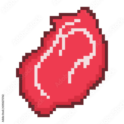Meat strip pixel art steak raw beef