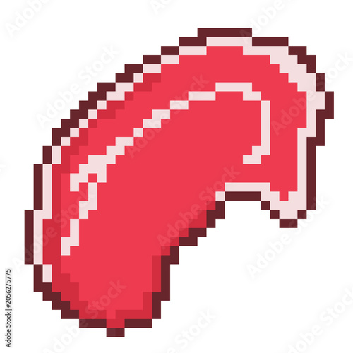 Meat rib pixel art steak raw beef