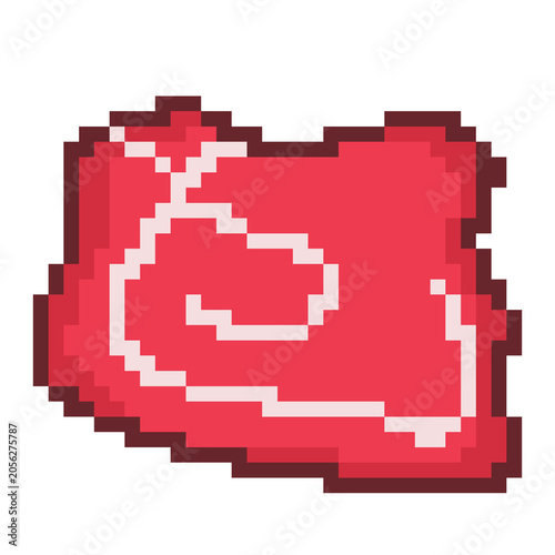 Meat flat pixel art steak raw beef