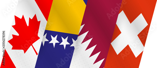 Foto Group B with Canada, Bosnia and Herzegovina, Qatar, Switzerland Flags