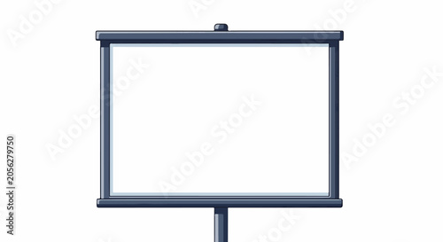 A simple drawing of an empty projector screen on a stand