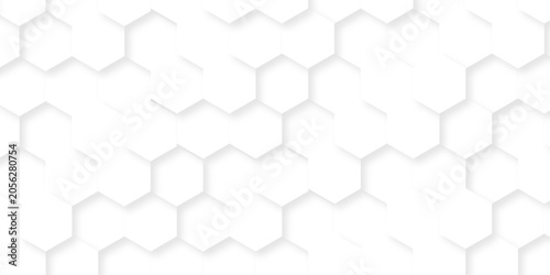 Modern abstract vector polygonal pattern. Abstract background with hexagon. Illustration web honeycomd light white futuristic hexagon. White paper texture abstract grid tile seamless hexagon wall.