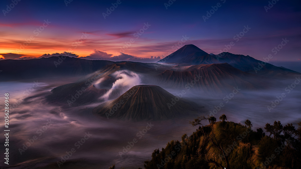 Fototapeta premium sunset over the mountains