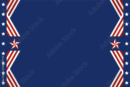 Vector copy space background with usa flag color ornament decoration. A combination of navy blue, red and white