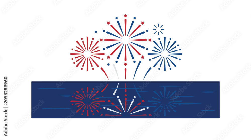 Obraz premium Fireworks explode on 4th of July summer festival night