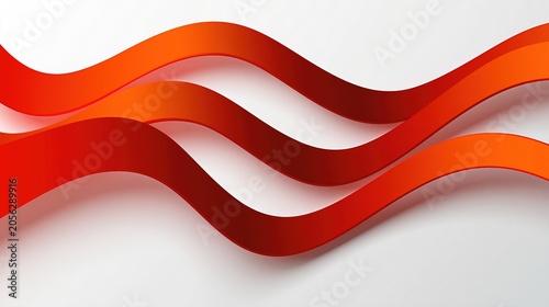 Vagues fluides abstraites aux dégradés rouge et orange sur fond clair