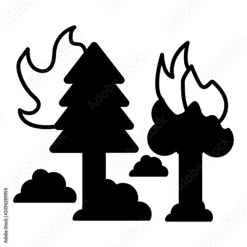 Fire forest icon