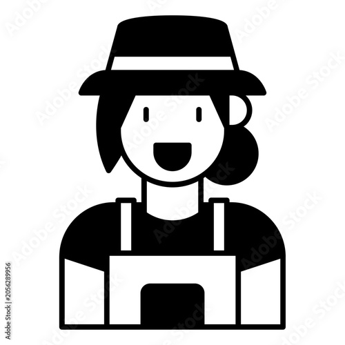 Farmer woman icon