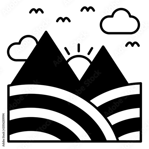 Rice fields icon