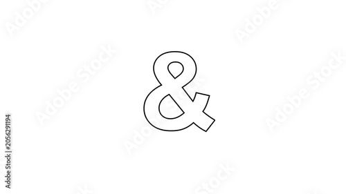 Ampersand Symbol Icon Minimal Typography Design. Elegant Ampersand Character on White Background.
