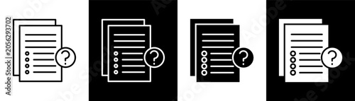 Question white and black icon set design