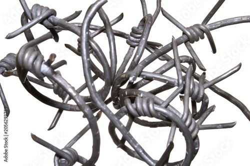 barbed wire isolated on white background
