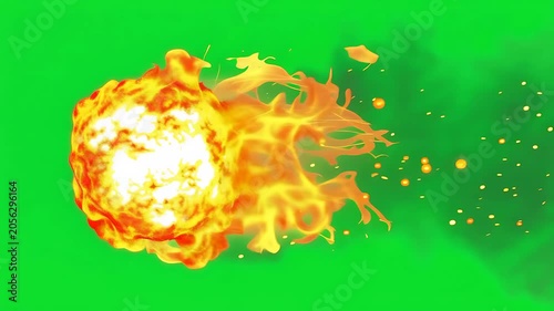 Explosive Flame Burst Green Screen Effect