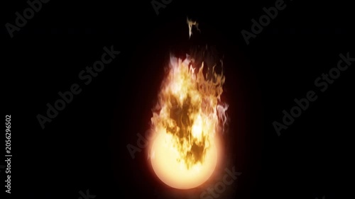 Animation fire flame with fireball element and burning energy effect suitable motion graphics, vfx and easy to use . alpha channel only 4k

