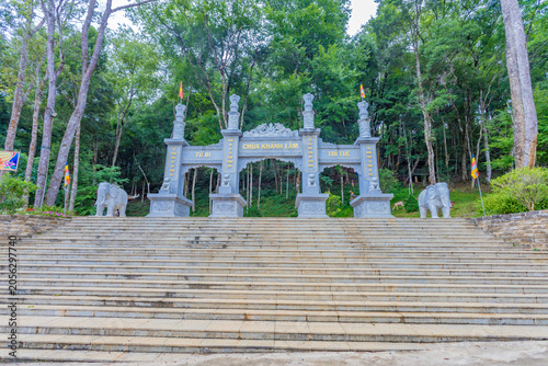 View of Khanh Lam pagoda in Mang Den in Vietnam which is a very famous destination of Quang Ngai
